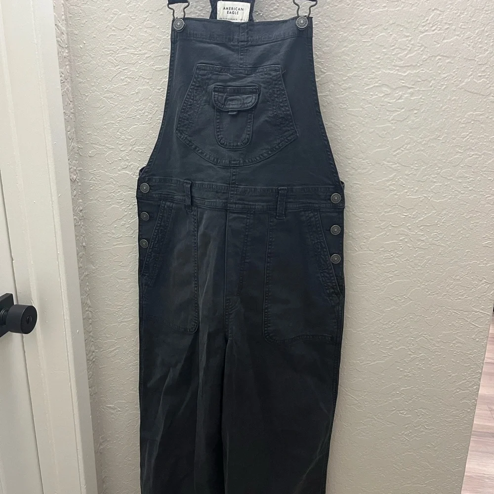 American Eagle Outfitters Black Denim Overalls - Picture 2 of 10